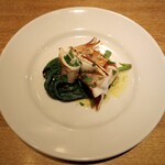スガハラ - 槍烏賊のソテー + ほうれん草