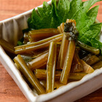 Leaf wasabi pickled in soy sauce