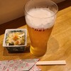 e-3 - お酒①生ビール(税込480円) 

お通し②ポテトサラダ(税込470円)
丁寧に作られたポテトサラダは玉子入りでまったりとしてコクと旨みがありました