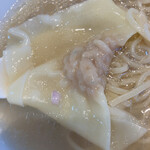 宍道湖しじみ中華蕎麦 琥珀 - 宍道湖しじみ中華蕎麦<塩>(1000円)にワンタン2個(100円)