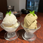 黒毛和牛焼肉 虎斑 - ミルクロッソとピスタチオのジェラート