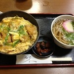 力餅 - かつ丼、そば（小）