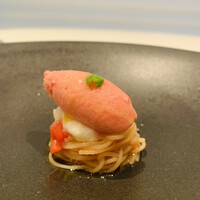 Ristorante Ecru - ②【パスタ-1：カッペリーニ】
                    フルーツトマトの冷製パスタ、ブッラータチーズ、トマトのジェラートのせ