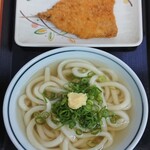 吾里丸うどん2 - かけうどん(小・温)と、アジフライ