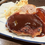 金町製麺 - 手作り鶏バーグ　430円