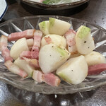 金町製麺 - ベーコンとカブのアーリオオーリオ　430円