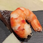 蕎麦粉懐石 銀座てあん - 「海老ボイル　椎茸煮」