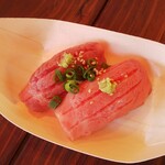 Shinshu Wagyu Senmon Ten Marugyu - 霜降り握り　1200円