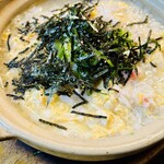 富田屋 - カニコース
      雑炊
      残しておいた蟹を混ぜて