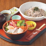 Hakodate Dainingu Gaya - 2013年春のランチ　海鮮丼！そば（冷・温）・ドリンク・デザート付