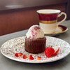 喫茶space - 料理写真:カフェ・オ・レ、スフレショコラと自家製アイスクリーム
