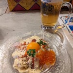 Sanchoku Taishuu Bisutoro Sachi - 2023/3  エッグベネディクトカルパッチョと生ビール