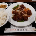 金沢飯店 - 肉団子の甘酢がけ+ご飯セット