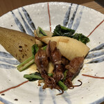 Uonofuku - ホタルイカと筍のガーリック炒め