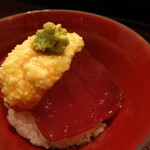 青華こばやし - 25年7月　メジ鮪タタキの山かけ