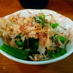 菊乃家本店 - お通しは、ほうれん草のおひたし