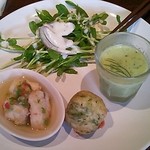 カネ保水産 - 2013.7　ﾗﾝﾁ ｱﾝﾃｨﾊﾟｽﾄ  右端ｷｭｰﾘ ｽｰﾌﾟ　涼しおいし♪