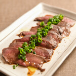 Seared heart with ponzu sauce and olive oil
