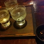 蕎麦 木曽路 - 日本酒利き酒セット（アイスブレーカー・能古見・小左衛門）