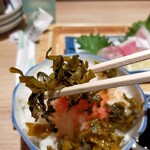 博多の海鮮料理 喜水丸 - 辛子高菜も無限モード。いい塩梅なんです。流石地元の方はわかってらっしゃる。