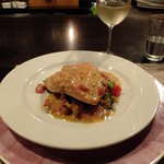 キャトルラパン - マスの白ワイン蒸しinゴーヤ　シャンパンビネガーソース(’13.07月にて）