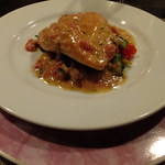 キャトルラパン - マスの白ワイン蒸しinゴーヤ　シャンパンビネガーソース(’13.07月にて）