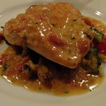 キャトルラパン - マスの白ワイン蒸しinゴーヤ　シャンパンビネガーソース(’13.07月にて）