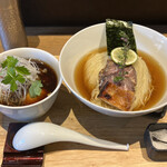 らぁ麺や 嶋 - 特製鰹昆布水つけ麺（大盛り）