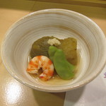 新ばし 星野 - 賀茂茄子、千石豆、海老の煮物