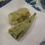 新ばし 星野 - オクラの天ぷら