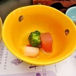 日光　千姫物語 - 酢の物（蟹奉書巻き　蛇腹胡瓜　他）