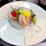 日光　千姫物語 - 造里（旬の魚の盛り合わせ、日光湯波の刺身）