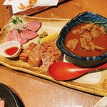 Nihombashi Kanaeya - 牛タン三種盛り