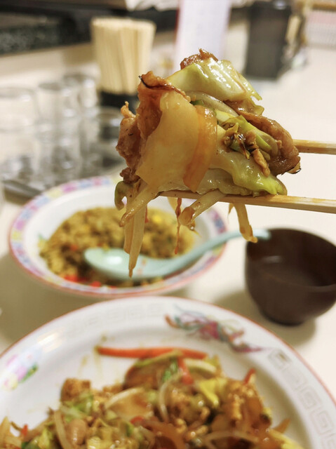 浜松中央卸売市場内モーニング（^^♪『道産子』でカレー炒飯＆野菜炒め堪能♡いやぁ〜この組合せ♡なんだろう！？サイコ〜の組み合わせで旨すぎですぅ〜♡翌朝既に食べたい鰐@静岡県浜松市南区新貝町239-1 : 道産子