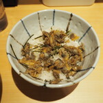 蛤麺しちり - 貝のしぐれ煮ごはん（並）250円