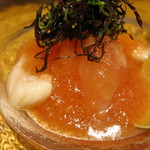 日本料理 みや  - 関イサキと白子のフルーツトマトジュレがけ　アップ