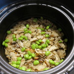 日本料理 みや  - 東久留米の枝豆と焼き鱧御飯　石川県白山米　釜で