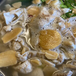 おふくろ亭 - 2023/03/24
      ホル鍋定食 大飯 温泉玉子 600円
      フライ3品 100円