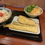丸亀製麺 - イモ天¥140、ゴボウ天¥100、若竹天¥160