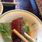 鉄板焼ステーキ 一ッ葉ミヤチク - H25.7  宮崎牛モモの断面