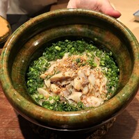 割烹 隆 - 土釜で出汁と生姜で炊いたご飯と銀鱈の西京焼きの混ぜご飯