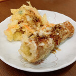 とく一・手打うどん - かき揚げ、ちくわ天