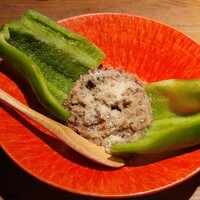 和牛とタン 焼肉 とみ 新橋本店 - ピーマンと肉そぼろ