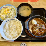 松屋 - ブラウンソースハンバーグ定食