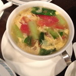 盤古茶屋 - トマト、野菜入り玉子スープ（３８０円）２０１３年７月