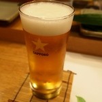 千春鮨 - スタートは生ビール♪