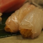 千春鮨 - 平目雲丹巻き