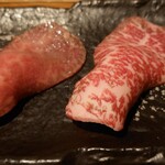 肉割烹バル 生粋 - 伊賀牛赤身肉寿司食べ比べ