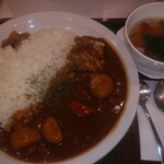 スローカフェ ゆったり - 手作りカレーライス（野菜スープ付き）大盛り