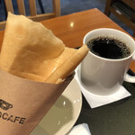MOBaCAFE - バターシュガークレープ450円 コーヒーLサイズ500円